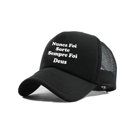 Boné Aba Curva Nunca Foi Sorte Unissex Snapback Trucker Lançamento