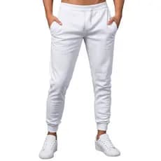 Calça Moletom Masculina Grossa Adulto Branca Flanelada com Bolsos Unissex Esportivo Jogger Algodão RB Dsitribuidora