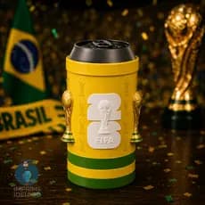 Porta Lata FIFA World Cup 2026 3D Copa do Mundo Futebol Seleção Brasileira Presente REF174