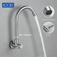 Torneira de cozinha de parede de aço inoxidável KGOLD