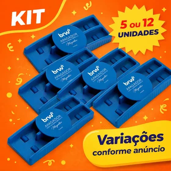 Kit 05 ou 12 Apagadores Azuis Brw Magnético Com Suporte Para 02 Pincéis Ótima Qualidade