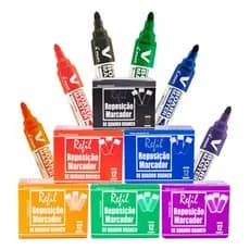 Kit 72 Recargas para marcador de lousa  E 6 Pincéis Pilot Board Master Para Quadro Branco