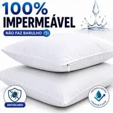 Kit Fronha Impermeável Antiacaro Capa De Travesseiro com Zíper 70 Cm x 50 Cm