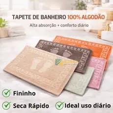 Kit Tapete Piso Banheiro Atoalhado Secagem Rápida Pano de Chão Macio Antiderrapante Alta Absorção