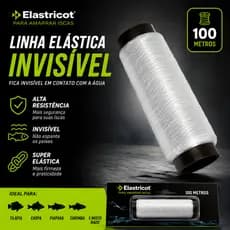 Linha Elástica Para Isca De Pesca Invisível na Agua Elastricot Eco 100 metros