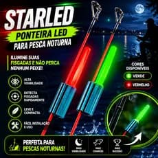 Ponteira LED Para Pesca Noturna Sinalizador Luminoso Vara Pesca StarLed Verde Vermelho