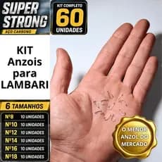Kit 60 Anzol Lambari Mosquitinho Mod. 4330 Super Strong  Piaba Tuvira Nº 8 ao 18