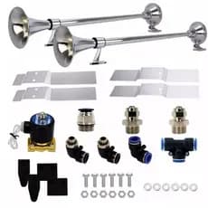 KIT BUZINA MARITIMA 74cm + Valvula + Kit conexao + suporte Teto
