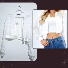 Desapego Blusa/Casaco Cropped NOVA ainda com etiqueta - Tamanho G. Bazar