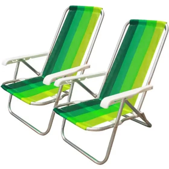 Kit 2 Cadeiras de praia dobrável em 4 posições - CAD0641 - Botafogo