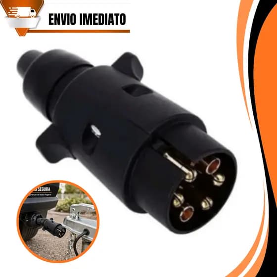 Tomada Plug Macho Preto - Para Carretinha Reboque