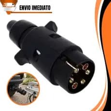 Tomada Plug Macho Preto - Para Carretinha Reboque