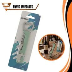 Saca Rolha Profissional Abridor de Vinho e Garrafa Inox Resistente Fácil Uso