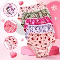 Kit Calcinha Infantil Menina Malha Estampada Forro 100% Algodão P ao GG 5 ou 10 Unidades
