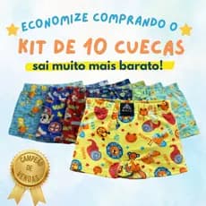 KIT CUECA BOX BOXER INFANTIL MENINO CRIANÇA ESTAMPADA