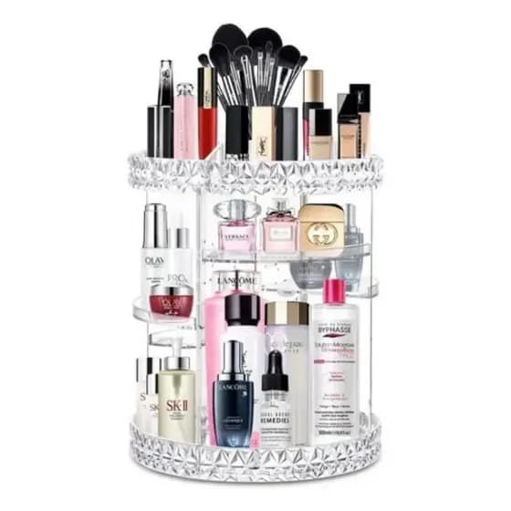 Organizador de Maquiagem Cosmético Acrílico Giratório 360°