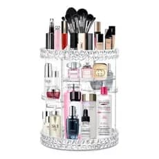 Organizador de Maquiagem Cosmético Acrílico Giratório 360°