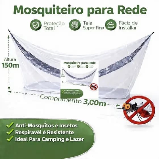 Mosquiteiro Anti-inseto Premium Para Rede Tradicional