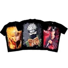 Kit 3 Camisetas Naruto Anime Shippuden Ultimatte XVII Camisa do Naruto