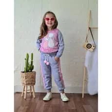 Conjunto Infantil de Menina Feminino Ursinho Fashion Modinha Calça e Blusa Moda Inverno