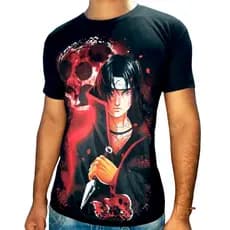 Camiseta Itachi Uchiha Adaga Naruto Camisa Anime