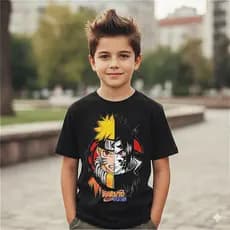 Camiseta Infantil Unisex Naruto Vs Sasuke Uzumaki Shipudden Camisa Anime