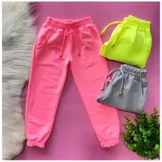 Calça de Menina Infantil Modinha Inverno Com Cadarço Capsula Dourada Moletom Infantil