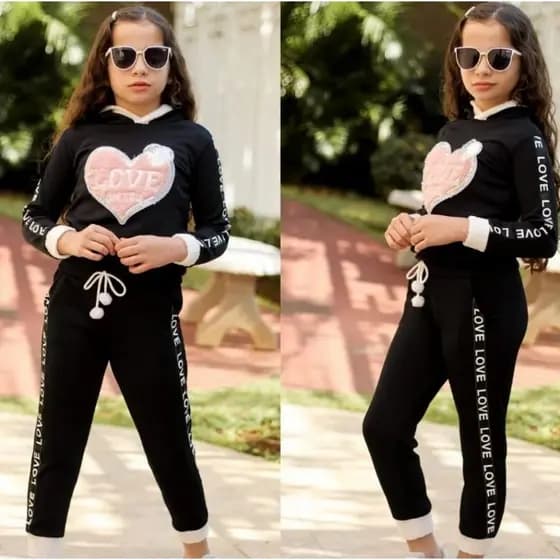 Conjunto de Menina Moda Infantil Inverno Estampado Love de Pelinho