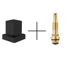Acabamento Registro Banheiro ABS Preto Padrao Deca 1/2 3/4+Reparo para Registro de Pressao Cabeçote