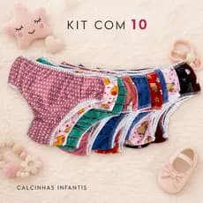 Kit 5 ou 10 Calcinha Infantil Juvenil Menina Moça Malha Confortável Macia Dia a Dia
