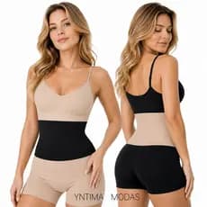 Cinta  Modeladora de Alta Compressão Abdômen Zero Barriga com Elástico Galena Unidade, Kit c/2