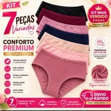 Kit 7 calcinhas femininas variadas, conforto premium, cores lindas e envio rápido.