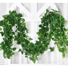 12 Metros Jiboia Folhas Pequenas Folhagem Verde Planta Artificial Pendente Trepadeira = 6 Fios