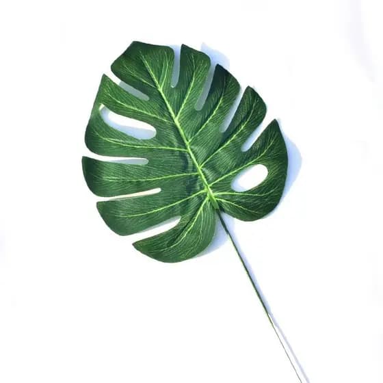 6 Folhas Costela de Adão/Folha de Tartaruga 37,5cm Folhagem Verde Planta Artificial para Arranjo, Vaso e Decoração