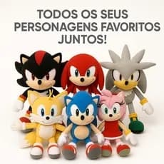50CM Boneco do Sonic Tails Amy Shadow Knuckles Silver 6 Urso Pelucia Brinquedo pelúcias Menino Menina