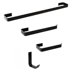 Kit Para Banheiro 4 Peças Luxo Preto Fosco