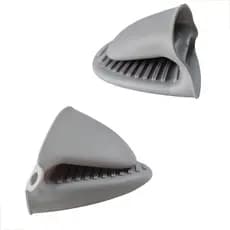 Par de Luva Termica Silicone Cinza Antiderrapante Alta Temperatura