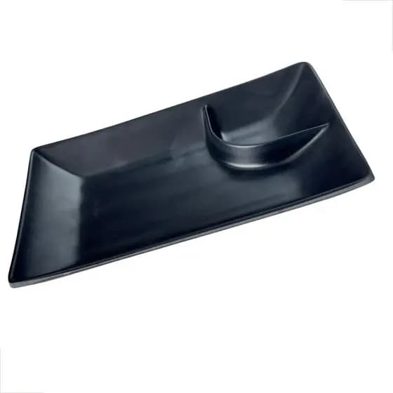 Travessa Retangular Melamina Toquio C/ Molheira Preta 17cm Resistente