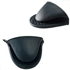 Par de Luva Termica Silicone Preta Antiderrapante