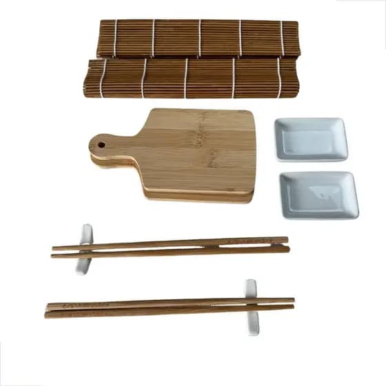 Kit 10 Peças Para Sushi Bambu Osaka Hashi Esteira