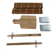 Kit 10 Peças Para Sushi Bambu Osaka Hashi Esteira