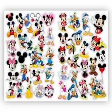 Kit Cartela de Adesivos Minnie mickey pateta Mouse 42 Adesivos Adesivos para Bike, Carro, Moto, Capacete U15