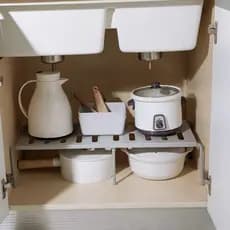 Prateleira Organizadora Extensível Multiuso  para Utensílios de Cozinha Suporte para Temperos/Sapatos/Utensílios