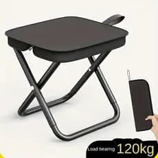Banqueta Banquinho Dobrável Alumínio Camping C/ Bolsa Ziper