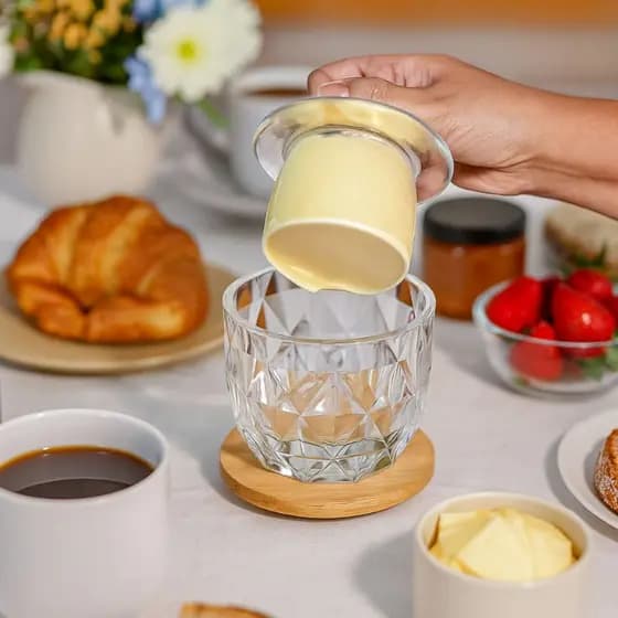Porta Manteiga Vidro Diamond 150ml Decoração Fina Para Café Da Manhã Brunch Ou Presentear