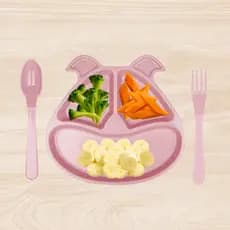Kit Introdução Alimentar 6 Meses Bebê Refeição Alimentação Pratinho Garfinho Colherzinha Refeição Infantil