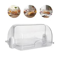 Porta Pão Acrílico Premium Design Moderno Transparente para Conservar e Organizar Pães Moderno Luxo