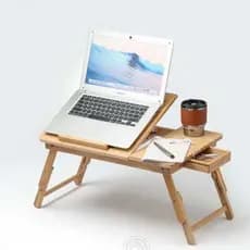 Mesa de Notebook em Bambu Multiuso para Estudo, Leitura, Tablet e Home Office com Conforto