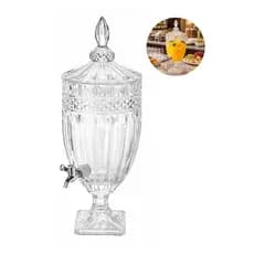 Suqueira Grande 4,5L de Vidro Estilo Imperial com Torneira Inox para Sucos