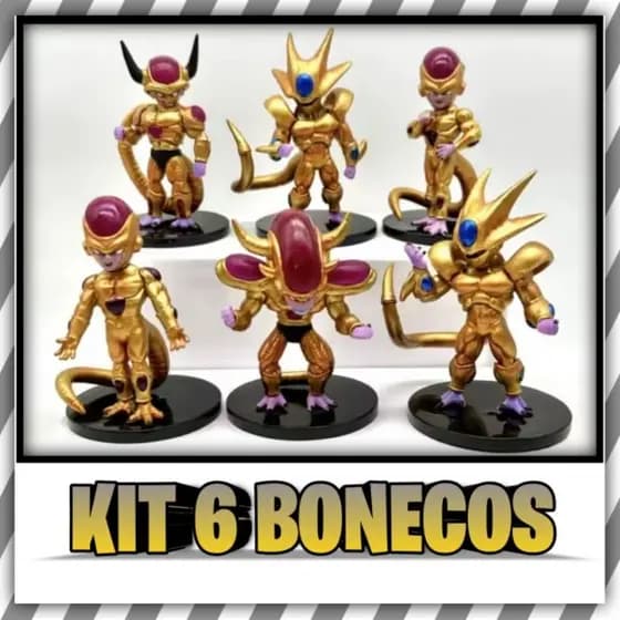 kit 6 bonecos freezer Gold, Action figure DBZ 8,11cm dragon ball